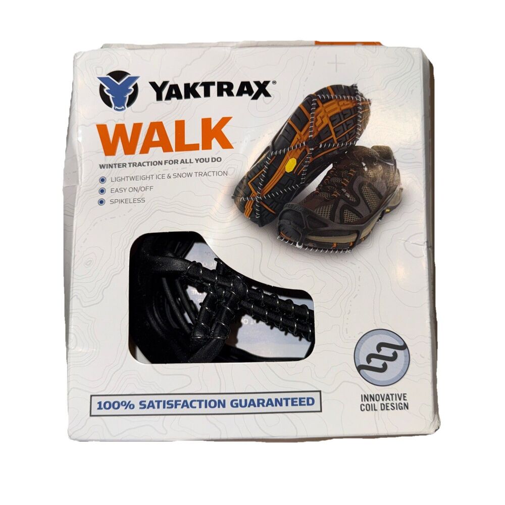 Yaktrax Walker Traction Cleats for Snow and Ice Black Small 08601